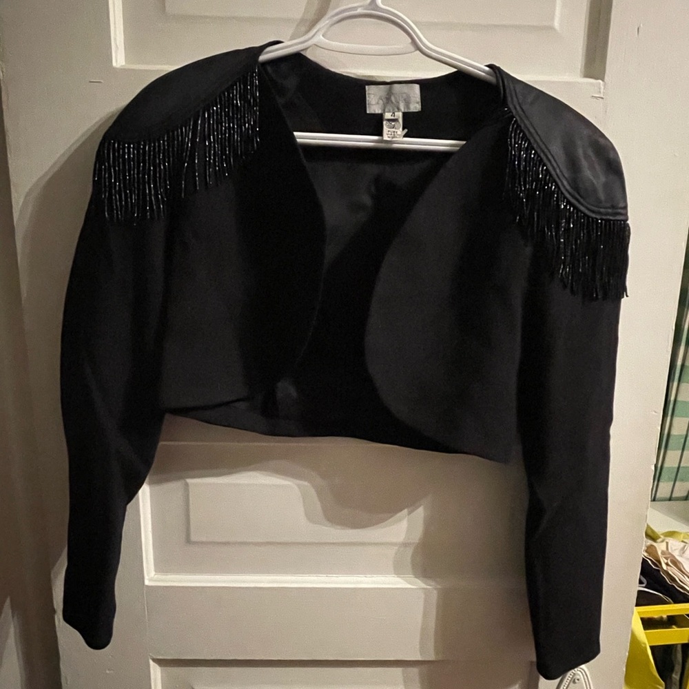 Vintage Black Wool Bolero